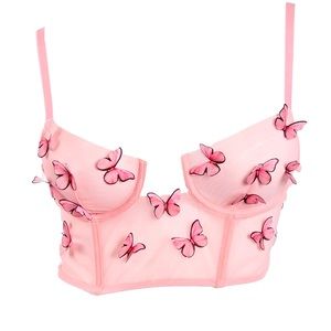 Vanilla Bella Boutique Butterfly Corset Top (PINK) Size : 2x